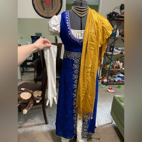 Final price* Regency blue silk pelisse over dress - Picture 9 of 9